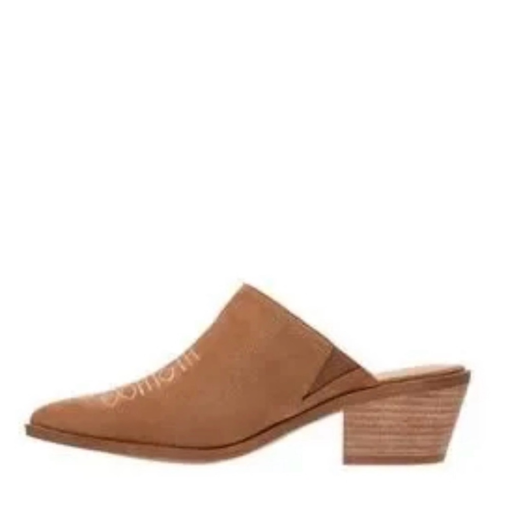 Lisa Vicky Women's Tan Suede Block Heel Mules